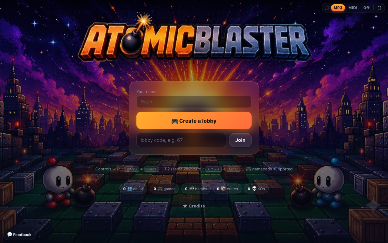 Screenshot of AtomicBlaster — multiplayer browser game